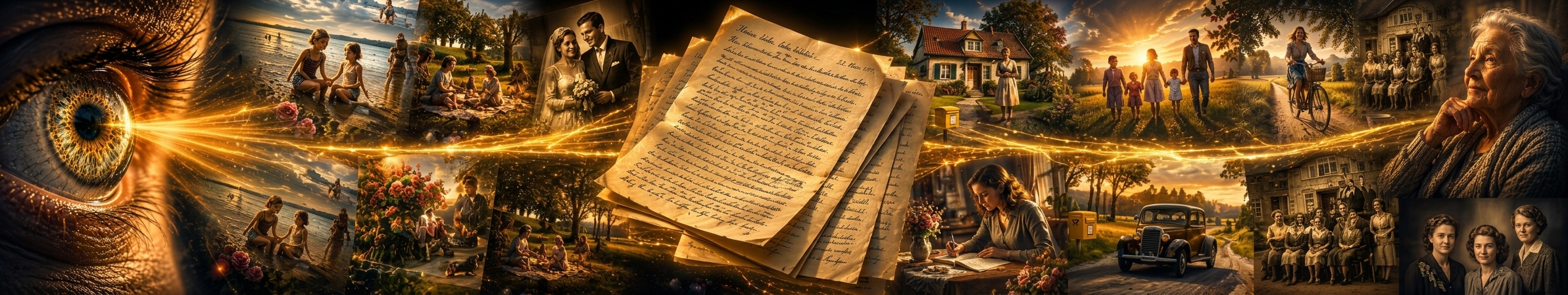 Erinnerungen, ein handgeschriebener Brief und ein goldenes Lichtband